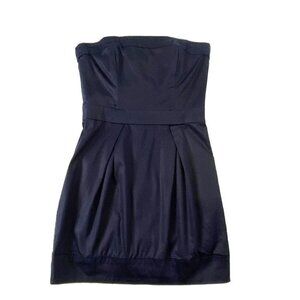 French Connection Strapless Dress Women's size 4 Back Zipper Pockets Navy Blue